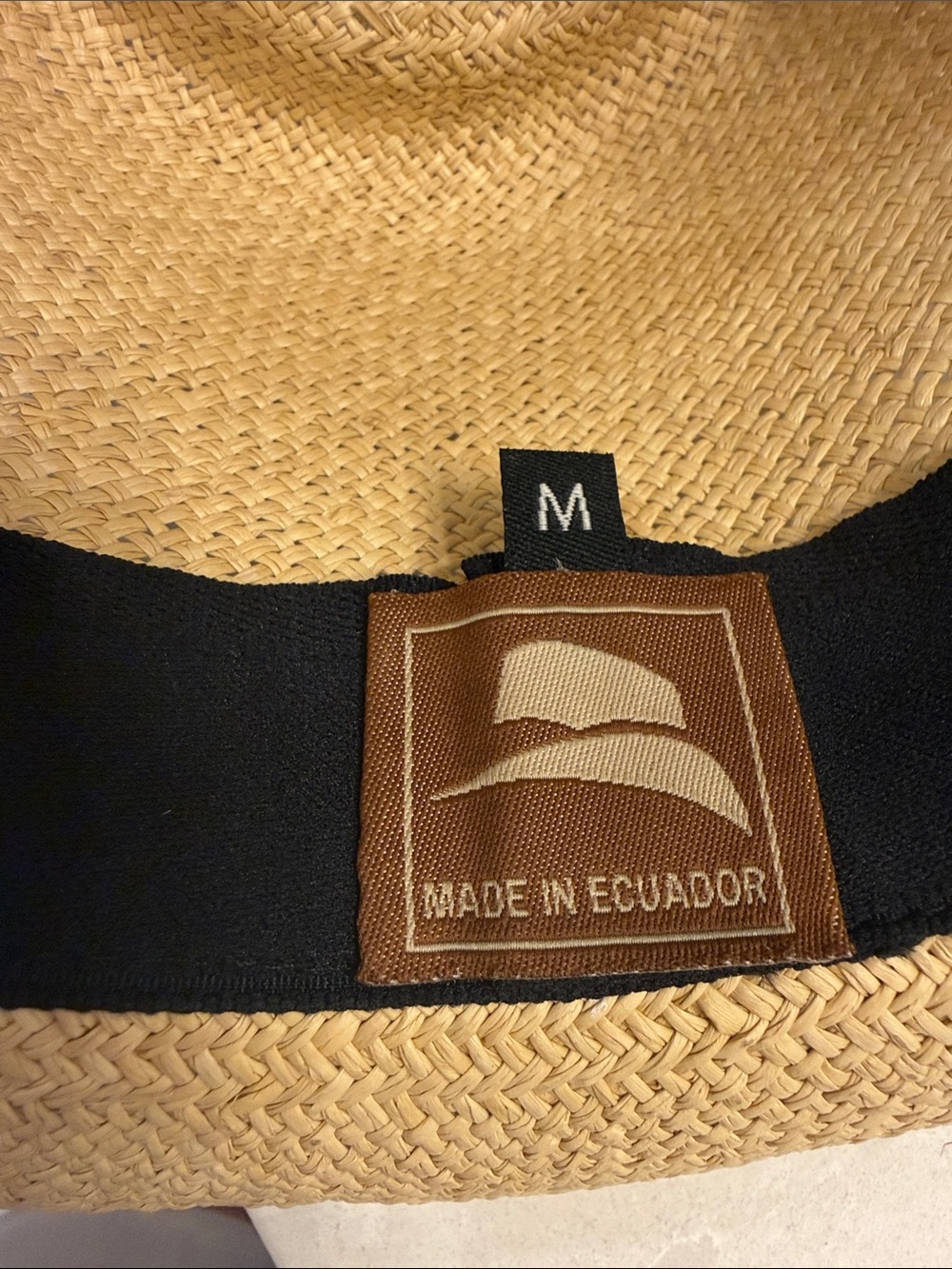 Straw Panama Hat with Black Band - Unbranded - Picture 2 of 5